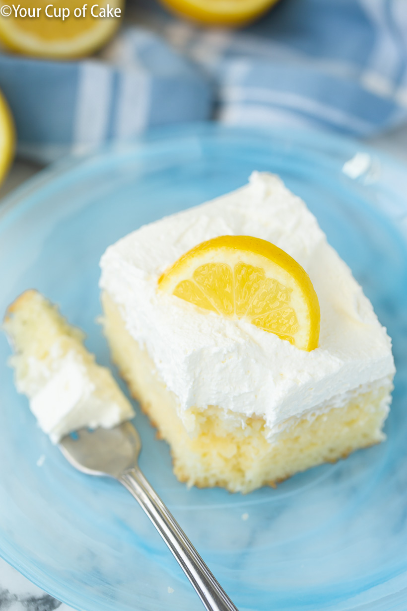 Our favorite summer recipe, Easy Lemon Cream Poke Cake