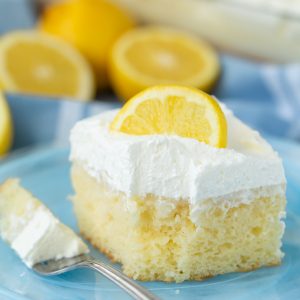 The most AMAZING Easy Lemon Cream Poke Cake ever, I'm obsessed with this recipe