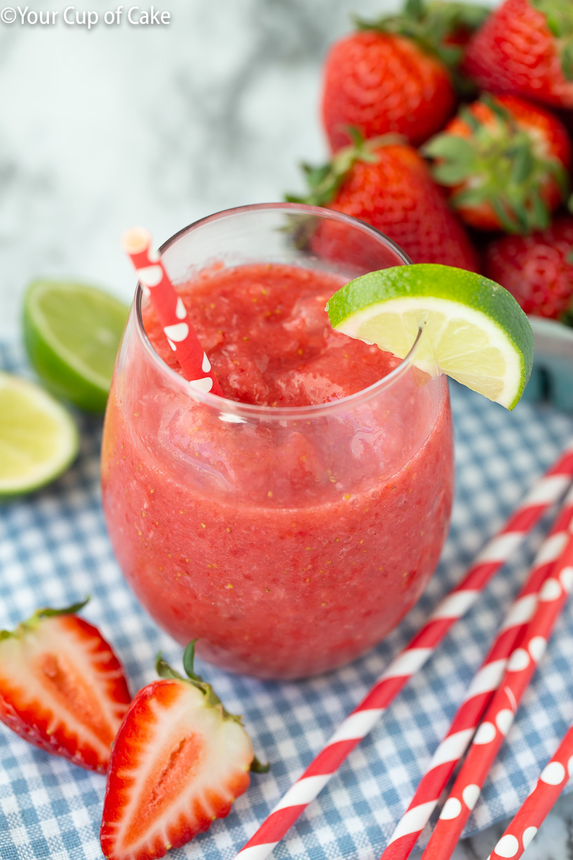 Sugar Free Healthy Strawberry Lime Slushie