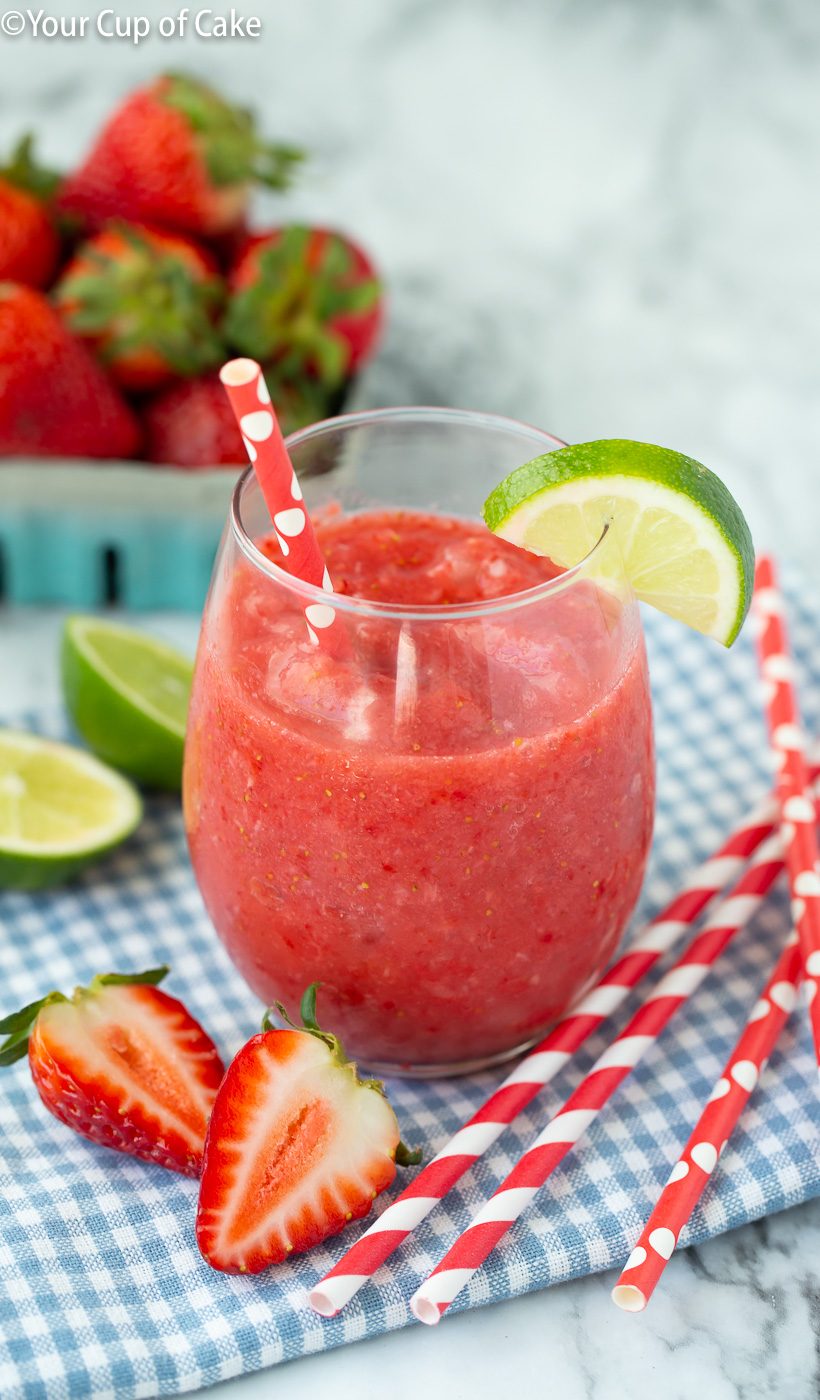 Healthy Strawberry Lime Slushie