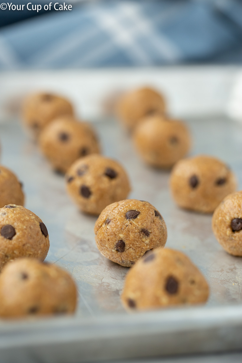 The BEST protein bites No-Bake Peanut Butter Cookie Dough Protein Bites