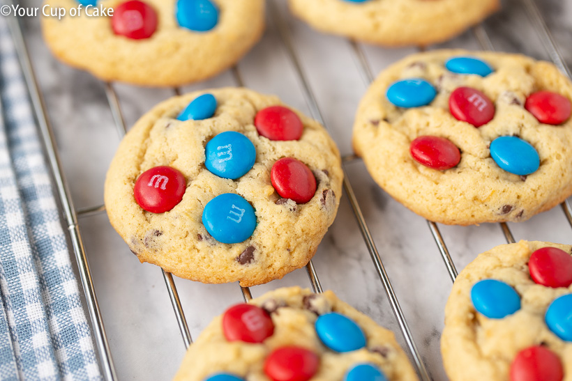 Banana 4th of July Cookies for a red white and blue dessert