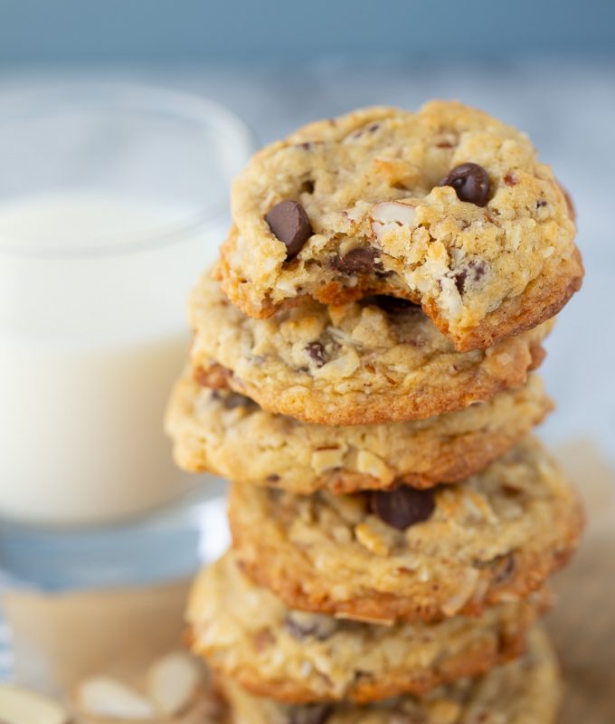 LOVE these Almond Joy Cookies with coconut and chocolate chips!