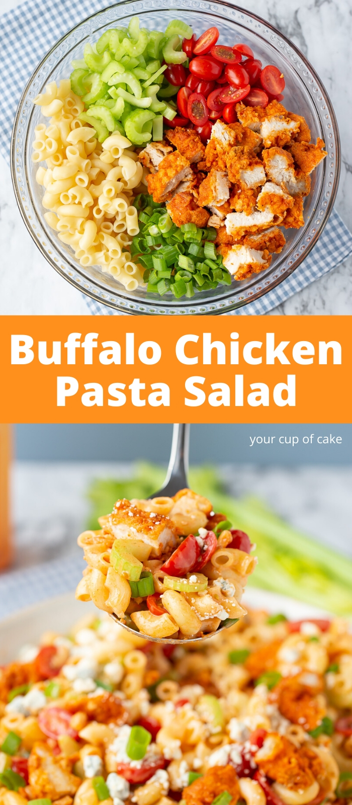 This pasta is AMAZING! Easy Buffalo Chicken Pasta Salad and it's easy to make too!