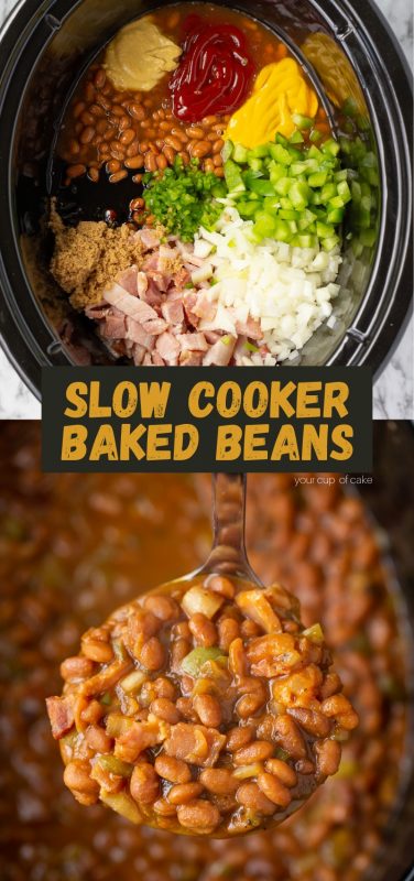 Slow Cooker BBQ Baked Beans - Your Cup of Cake