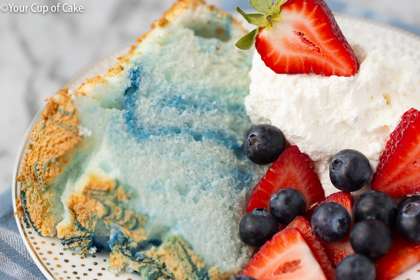 EASY red white and blue Angel Food Cake