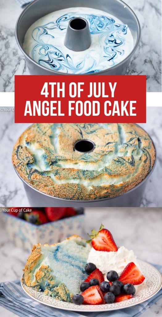 The EASIEST dessert ever.  4th of July Angel Food Cake