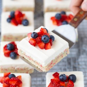 BEST Sugar Cookie Bar recipe! 4th of July Sugar Cookie Bars