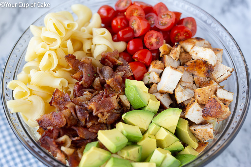 How to make a bacon avocado pasta salad