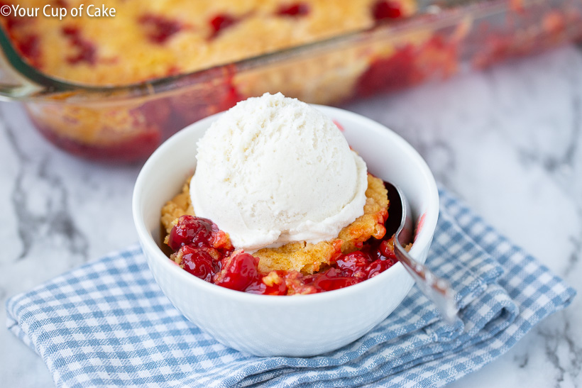 Love this cake mix recipe for Easy Cherry Dump Cake