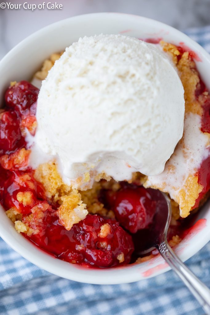 4 ingredient recipe for Easy Cherry Dump Cake