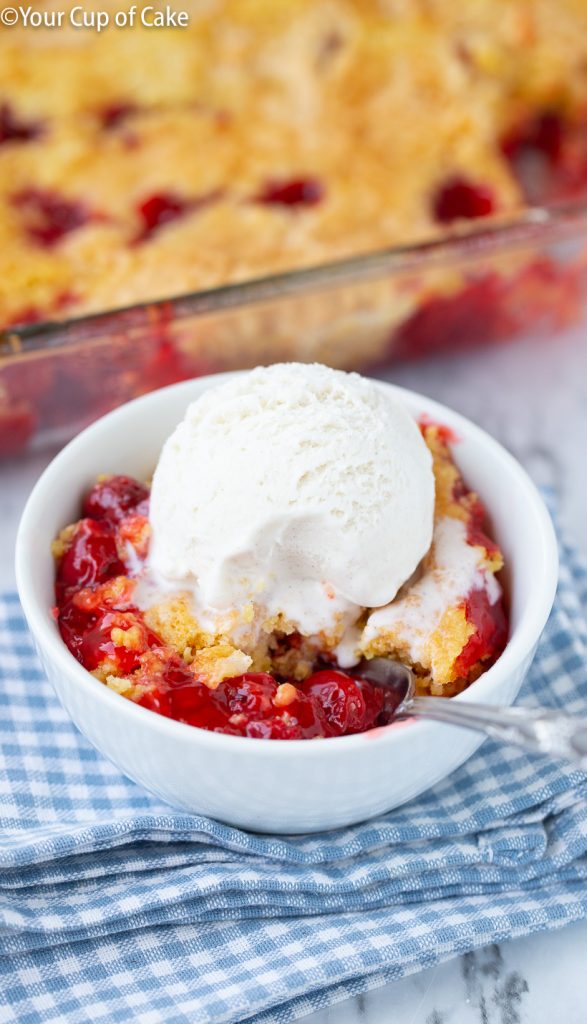 My family loves this 4 ingredient Easy Cherry Dump Cake