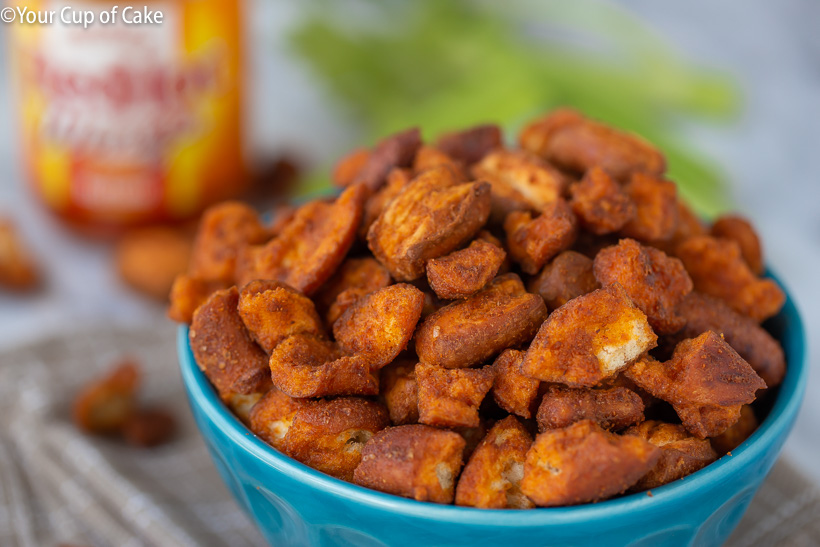 YUM! These Buffalo Pretzel Pieces are SO good!