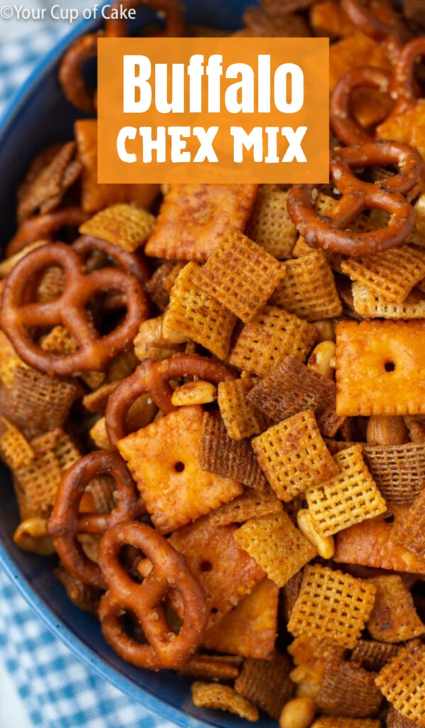 My family is OBSESSED with this Buffalo Chex Mix! It's sweet and tangy and addictive!