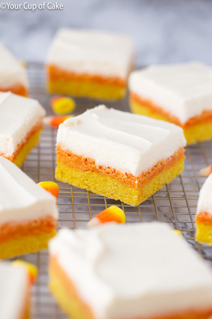 Halloween Dessert Candy Corn Sugar Cookie Bars