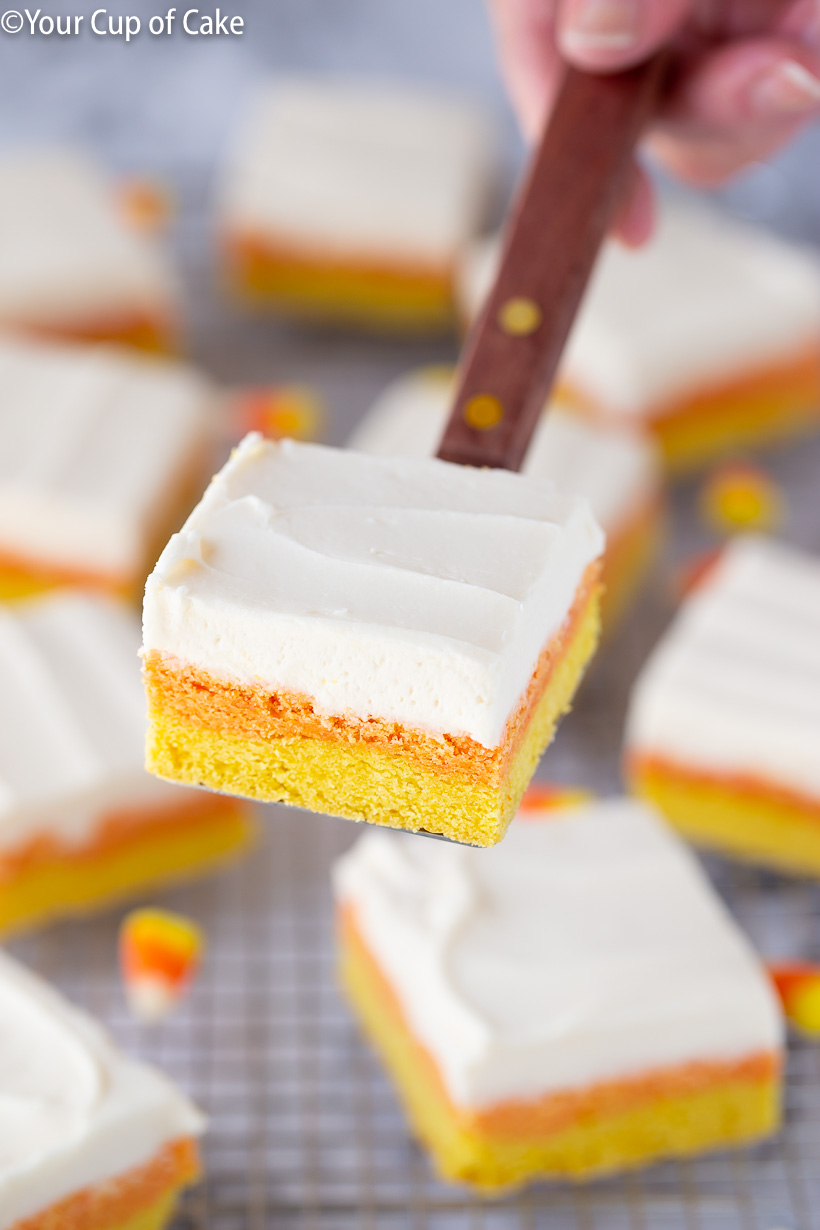 These are SO GOOD! Candy Corn Sugar Cookie Bars