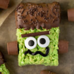 Frankenstein Rice Krispie Treats for Halloween