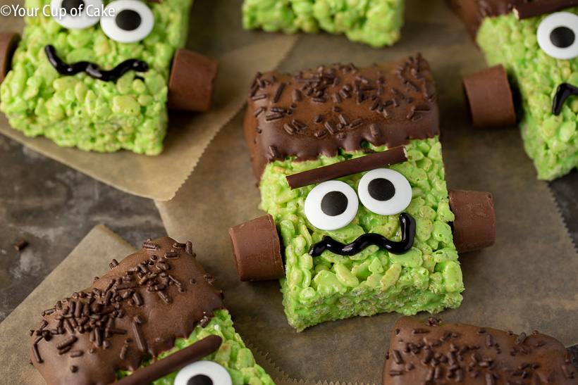 Simple Halloween Dessert Idea for Kids! Frankenstein Rice Krispies