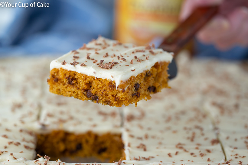 Easy pumpkin sheet cake that is amazing!