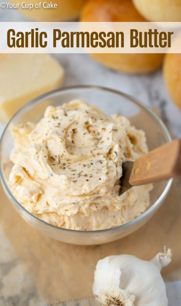 This butter AMAZING! Garlic Parmesan Herb Butter is TO DIE FOR! Perfect for Thanksgiving dinner