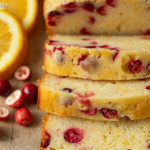 Easy Orange Cranberry Pound Cake for the holidays