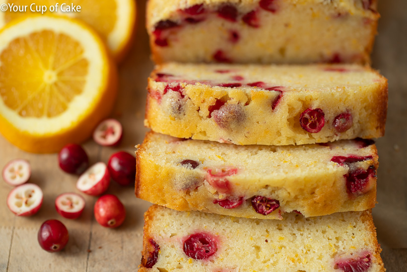 Easy Orange Cranberry Pound Cake for the holidays