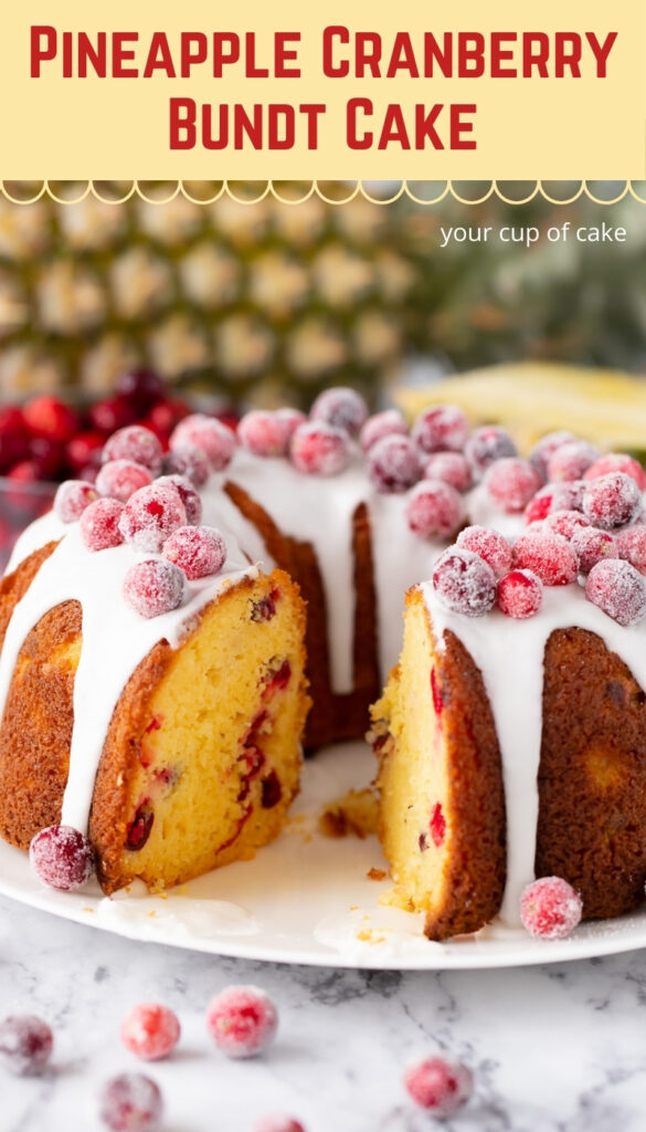 My family LOVES this Pineapple Cranberry Bundt Cake, I make it every Christmas