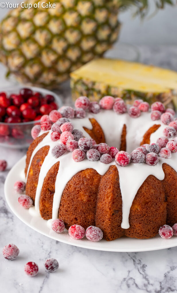 This Christmas cake is gorgeous! Pineapple Cranberry Bundt Cake