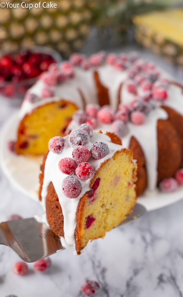 Christmas Cake! Pineapple Cranberry Bundt Cake