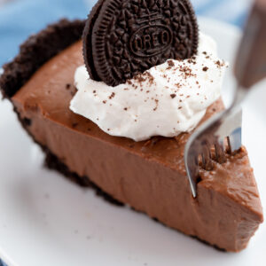 Chocolate Cream Pie with an Oreo Curst for Thanksgiving!