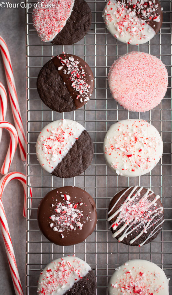 4 Ingredient No Bake Peppermint Bark Christmas Cookies! Theses are SOOOOO good! My kids love decorating them a million different ways